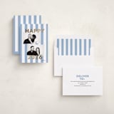 "Bold Stripe" - Holiday Cards in Periwinkle by Angela Thompson - Assembled