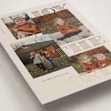 "Engraved Joy" - Holiday Cards in Goldenrod by Inkblot Design - Detail