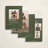 "Modern Heirloom" - Holiday Cards in Moss by Corinne Malesic - Back of Card Options