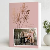 "New Year Sparklers" - Holiday Cards in Dusty Pink by Paula Pecevich - Folded Card