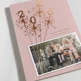 "New Year Sparklers" - Holiday Cards in Dusty Pink by Paula Pecevich - Detail