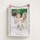 "Holly & Bows" - Holiday Cards in Candy Cane by Susan Moyal - Folded Card