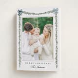 "Holly & Bows" - Holiday Cards in Winter Berry by Susan Moyal - Folded Card