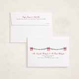 "Holly & Bows" - Holiday Cards in Candy Cane by Susan Moyal - FREE Recipient Addressing