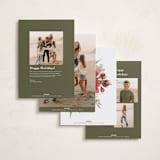 "Modern Merry Christmas" - Holiday Cards in Winter Rose by Wildfield Paper Co - Back of Card Options
