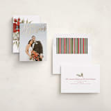 "Modern Merry Christmas" - Holiday Cards in Winter Rose by Wildfield Paper Co - Assembled