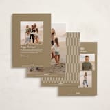"Headlines" - Holiday Cards in Champagne by Ekko Studio - Back of Card Options