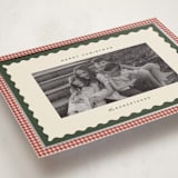 "gingham layers" - Holiday Cards in Cranberry by Ellen Schlegelmilch - Detail