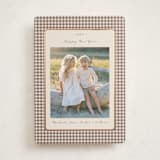 "Gingham Vintage" - Holiday Cards in Gingerbread Latte by Emily Betts - Front