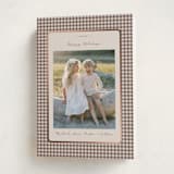 "Gingham Vintage" - Holiday Cards in Gingerbread Latte by Emily Betts - Folded Card