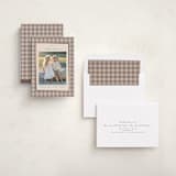 "Gingham Vintage" - Holiday Cards in Gingerbread Latte by Emily Betts - Assembled