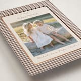 "Gingham Vintage" - Holiday Cards in Gingerbread Latte by Emily Betts - Detail