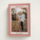 "Little Stripes" - Holiday Cards in Ruby by Annie Shapiro - Folded Card