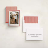 "Little Stripes" - Holiday Cards in Ruby by Annie Shapiro - Assembled