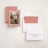 "Little Stripes" - Holiday Cards in Ruby by Annie Shapiro - Assembled