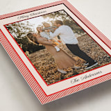 "Little Stripes" - Holiday Cards in Ruby by Annie Shapiro - Detail