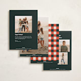 "Cheerful Stack" - Holiday Cards in Tangerine by Ekko Studio - Back of Card Options