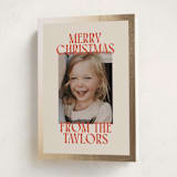 "Cheerful Stack" - Holiday Cards in Tangerine by Ekko Studio - Folded Card