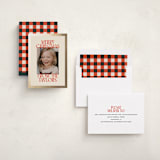 "Cheerful Stack" - Holiday Cards in Tangerine by Ekko Studio - Assembled