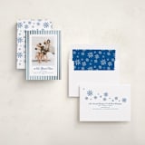 "Mini Cabana Stripes" - Holiday Cards in Ocean by Erika Firm - Assembled