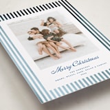 "Mini Cabana Stripes" - Holiday Cards in Ocean by Erika Firm - Detail