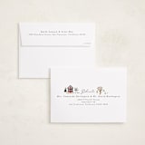 "Winter Village Oval" - Holiday Cards in Taffy by Hannah Williams - FREE Recipient Addressing