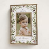 "Boxwood and Berries" - Holiday Cards in Snow by Kate Ahn - Folded Card