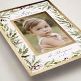 "Boxwood and Berries" - Holiday Cards in Snow by Kate Ahn - Detail