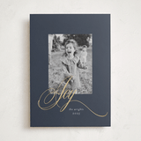 "Joy" - Holiday Cards in Midnight by Melinda Denison - Front