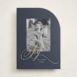 "Joy" - Holiday Cards in Midnight by Melinda Denison - Front
