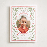 "Mirror Foliage" - Holiday Cards in Holly Berry by Everett Paper Goods - Front