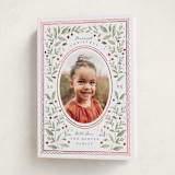 "Mirror Foliage" - Holiday Cards in Holly Berry by Everett Paper Goods - Folded Card