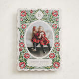"monogram nouveau" - Holiday Cards in Poinsettia by Jen Owens - Front