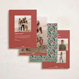 "monogram nouveau" - Holiday Cards in Poinsettia by Jen Owens - Back of Card Options