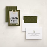 Ribbon Framed Foil-Pressed Holiday Cards by Iveta Angelova