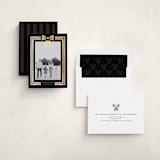 "Ribbon Framed" - Holiday Cards in Midnight by Iveta Angelova - Assembled