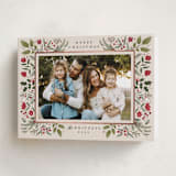 "Shiny Botanicals" - Holiday Cards in Cream by Makewells - Folded Card