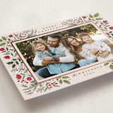 "Shiny Botanicals" - Holiday Cards in Cream by Makewells - Detail
