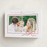 "Bow Sketch" - Holiday Cards in Ribbon by Wildfield Paper Co - Folded Card