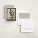 "Delicate Ribbon" - Holiday Cards in Balsam by Wildfield Paper Co - Assembled