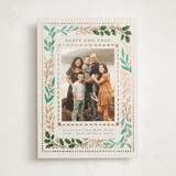 "Botanical Detail Border" - Holiday Cards in Chardonnay by Alethea and Ruth - Front