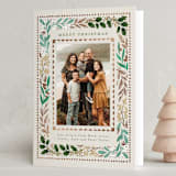 "Botanical Detail Border" - Holiday Cards in Chardonnay by Alethea and Ruth - Folded Card
