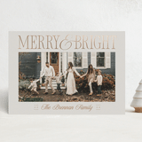 "Merry Headline" - Holiday Cards in Cinnamon by Leah Bisch - Front