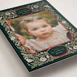"Blooms and Berries" - Holiday Cards in Deepest Viridian by Simona Camp - Detail
