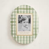 "Gingham" - Holiday Cards in Sage by Meagan Christensen - Front