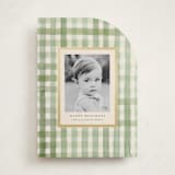 "Gingham" - Holiday Cards in Sage by Meagan Christensen - Front
