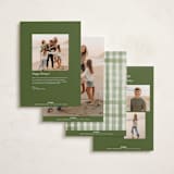 "Gingham" - Holiday Cards in Sage by Meagan Christensen - Back of Card Options