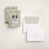 "Gingham" - Holiday Cards in Sage by Meagan Christensen - Assembled