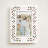 "Poinsettia + Pine" - Holiday Cards in Mistletoe by Wildfield Paper Co - Front
