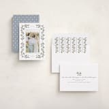 "Poinsettia + Pine" - Holiday Cards in Juniper Berry by Wildfield Paper Co - Assembled